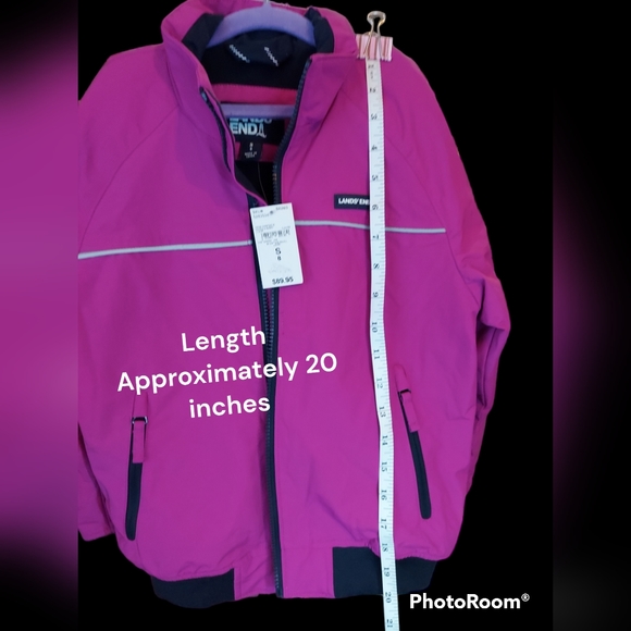 Lands' End BK Heritage Squall Jacket Magenta Berry Girl's Size 8 NWT - Picture 5 of 6